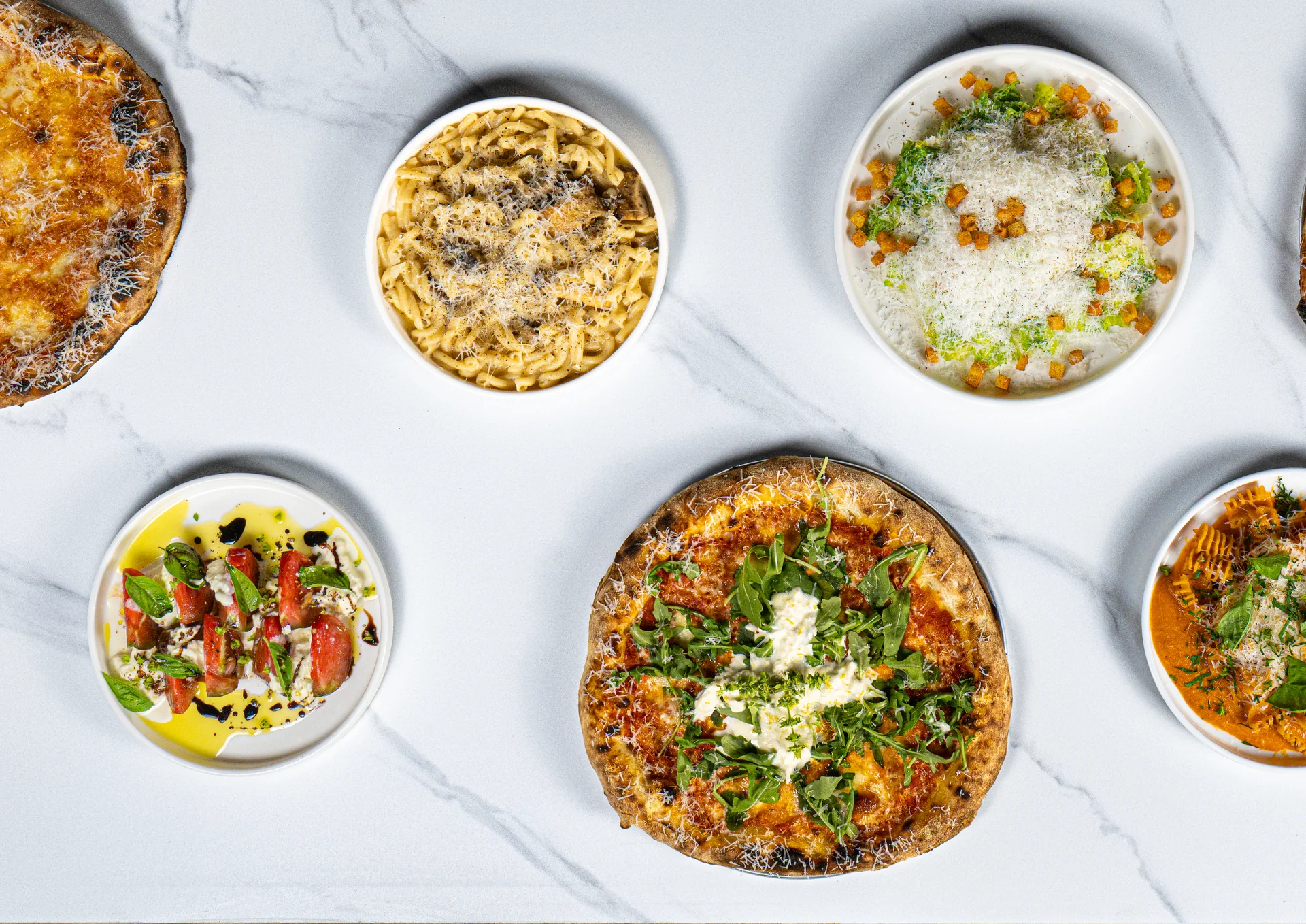 Italian food spread at Bravado
